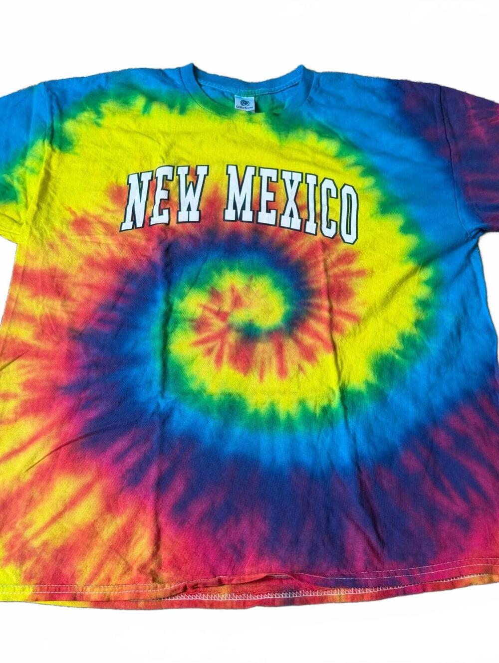 Vintage New Mexico Tie Dye T-Shirt XL Rainbow Spiral ColorTone Graphic Tee